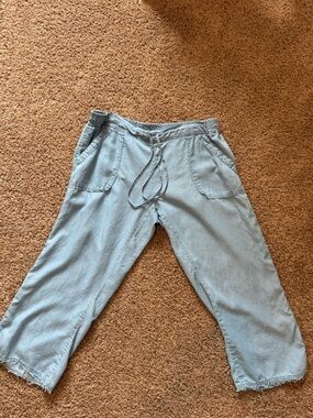 Pure Amici 100% Tencel Light Blue Drawstring Casual Pants Size XL